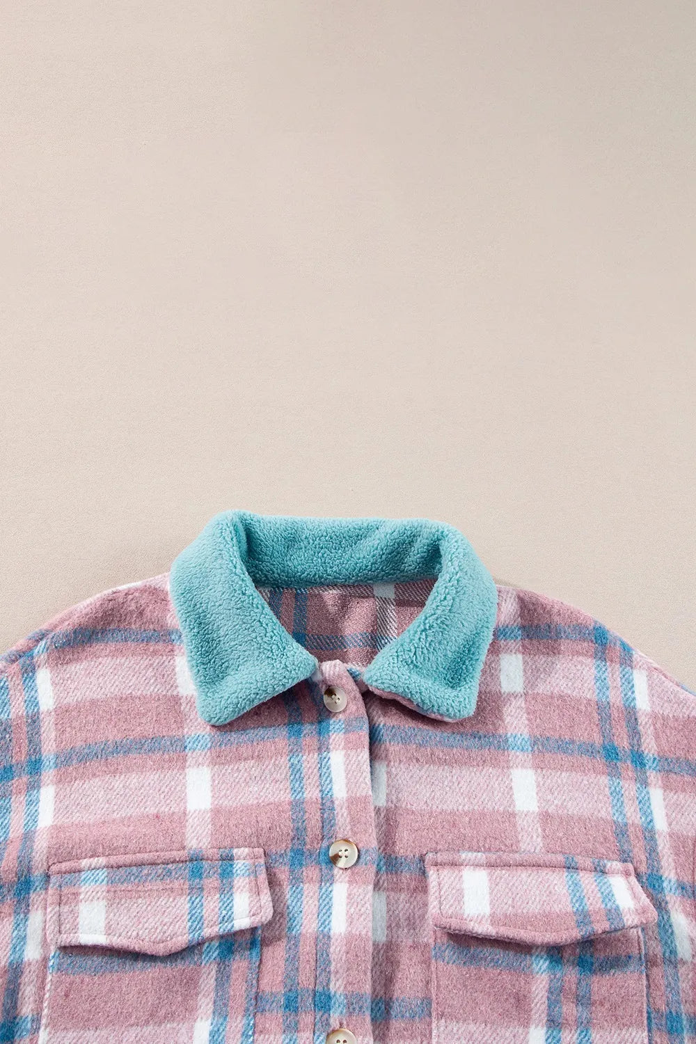 Stylish Plaid Shacket with Pockets plaid pattern