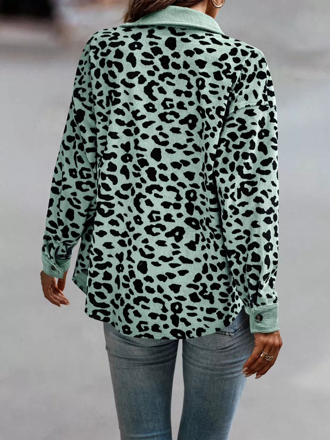 Plus Size Leopard Print Jacket leopard print design