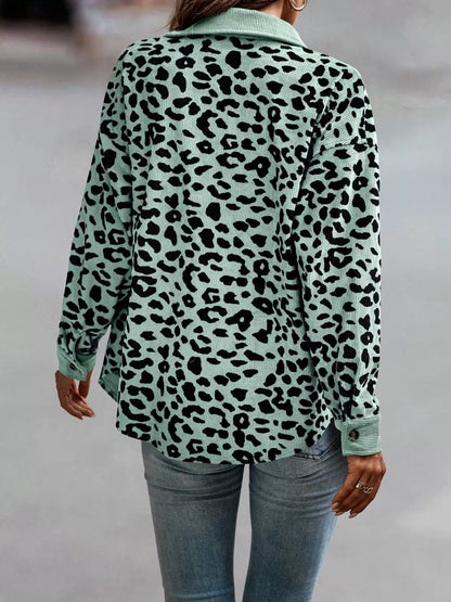 Plus Size Leopard Print Jacket leopard print design