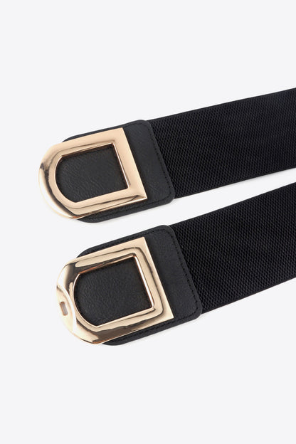 Double D Buckle PU Belt double buckle detail