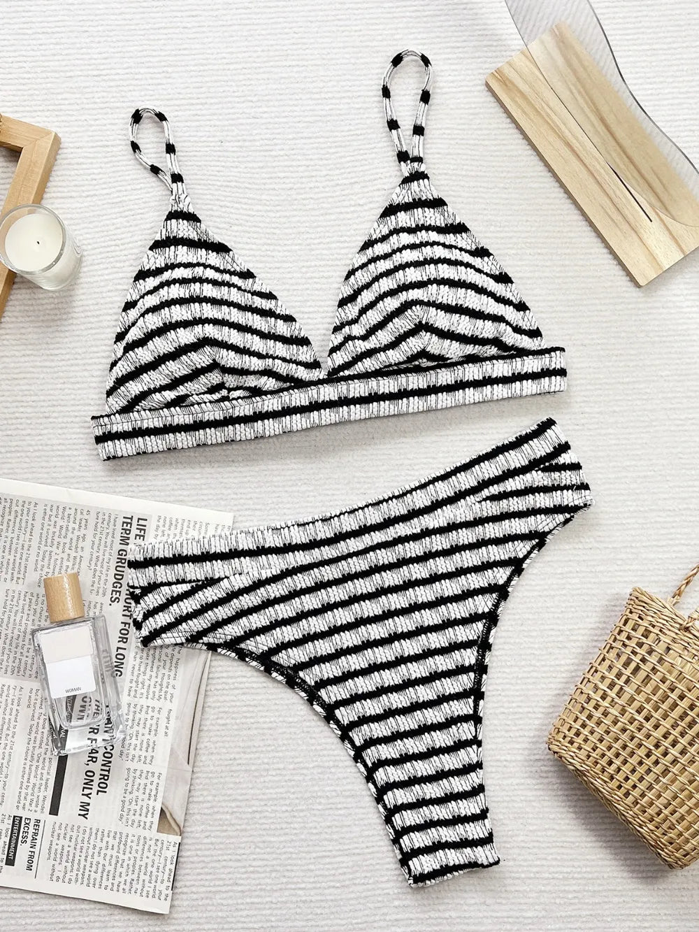 Striped Two-Piece Swim Set – Women&