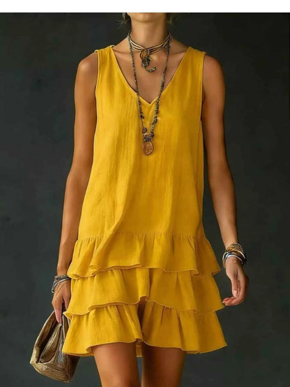 Elevate Your Wardrobe with Our Plus Size Ruffled Hem V-Neck Dress