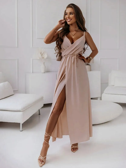 Honey tied midi cami dress elegant style