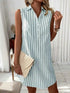 Stylish Sleeveless Striped Shirt Dress - Effortless Chic for Everyday Wear