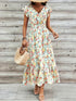 Elegant Floral Wrap Dress floral design