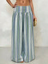 High-Waisted Striped Wide-Leg Pants in pink and green stripes, featuring a wide-leg design and flattering high waist.