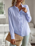 Devine Ruffle Trim Long Sleeve Shirt ruffle trim detail