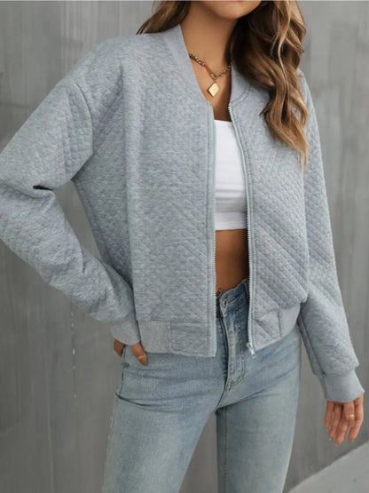 Zip Up Long Sleeve Jacket long sleeve design