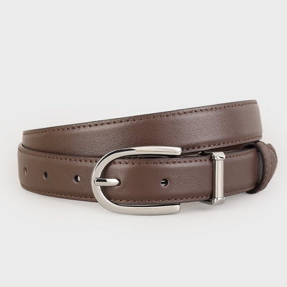 Classic Leather Belt with Silver Buckle fashion accessory