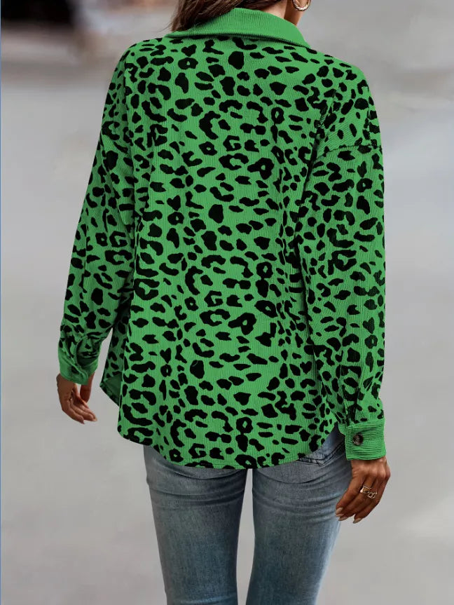 Plus Size Leopard Print Jacket leopard print design