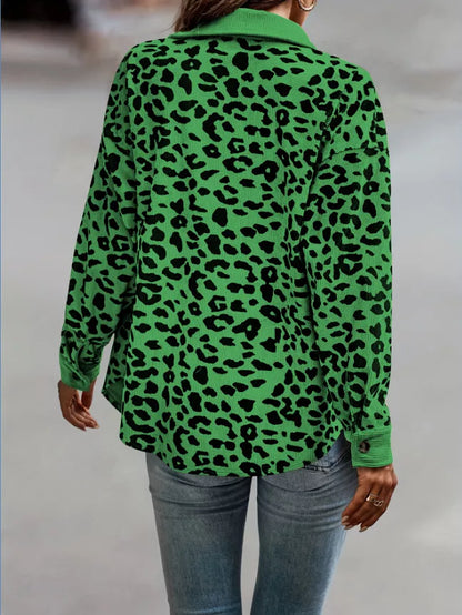 Plus Size Leopard Print Jacket leopard print design