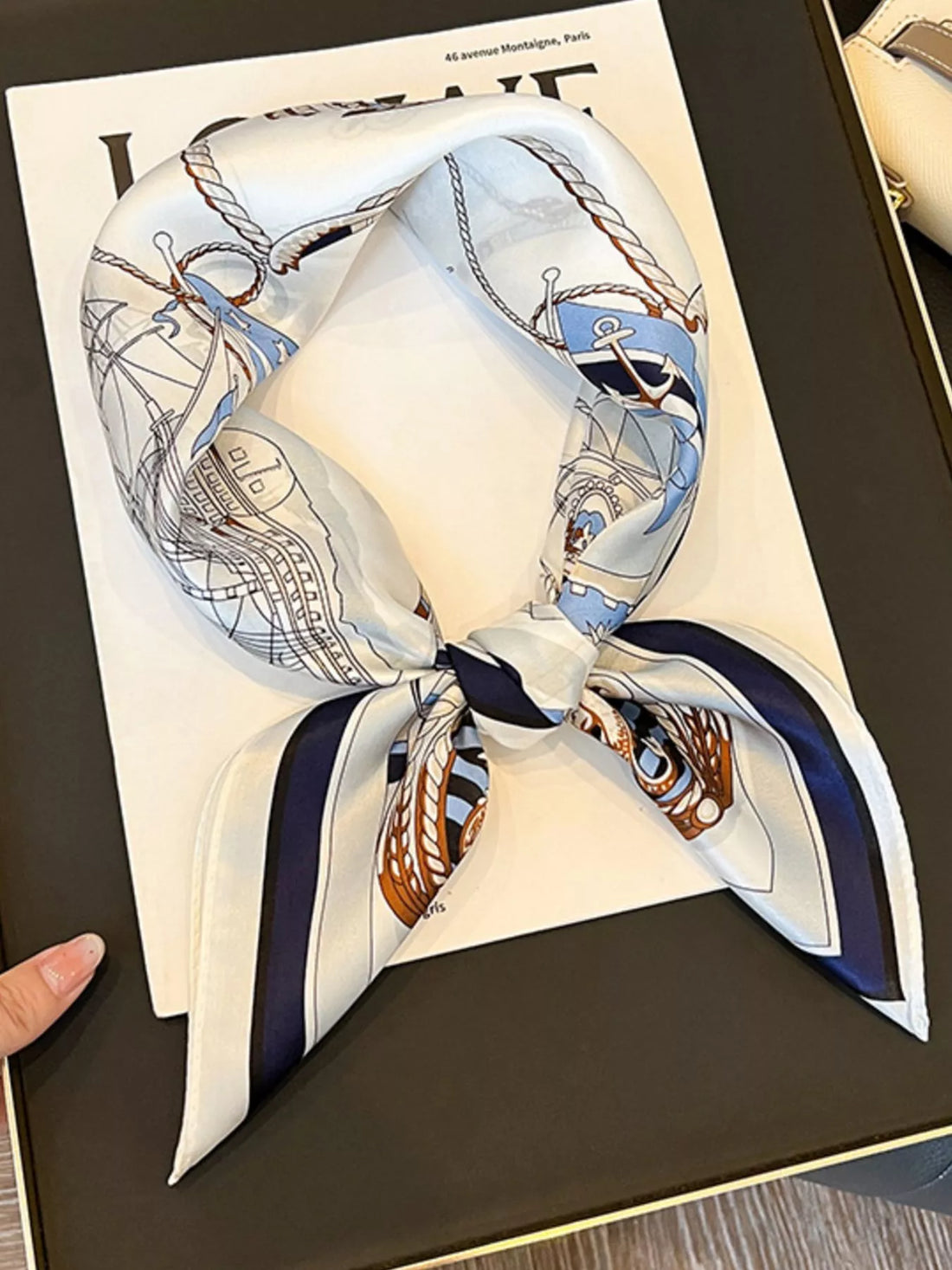 Nautical Print Silk Scarf silk fabric