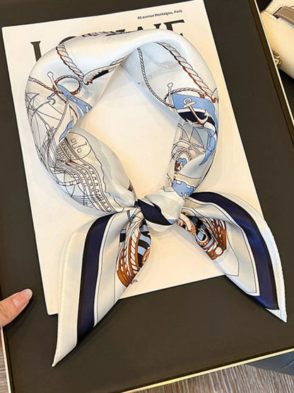 Nautical Print Silk Scarf silk fabric