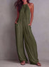 Wide Leg Backless Jumpsuit backless design