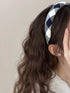 Polyester Plaid Wide Headband front view