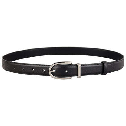 Classic Leather Belt with Silver Buckle fashion accessory