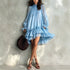 Elegant midi dress ruffled A-line design
