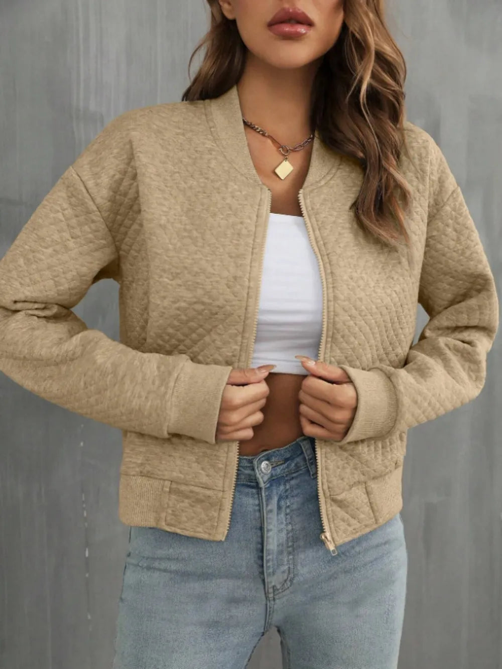 Zip Up Long Sleeve Jacket long sleeve design