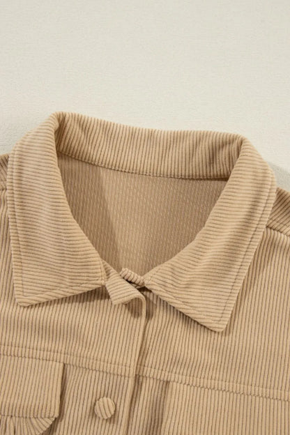 Long Sleeve Frill Shacket women&