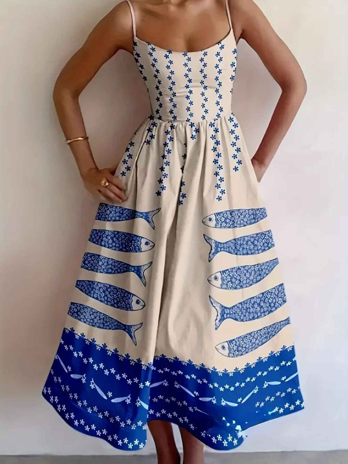 Sardine Print Midi Dress: Effortless Elegance for Every Occasion