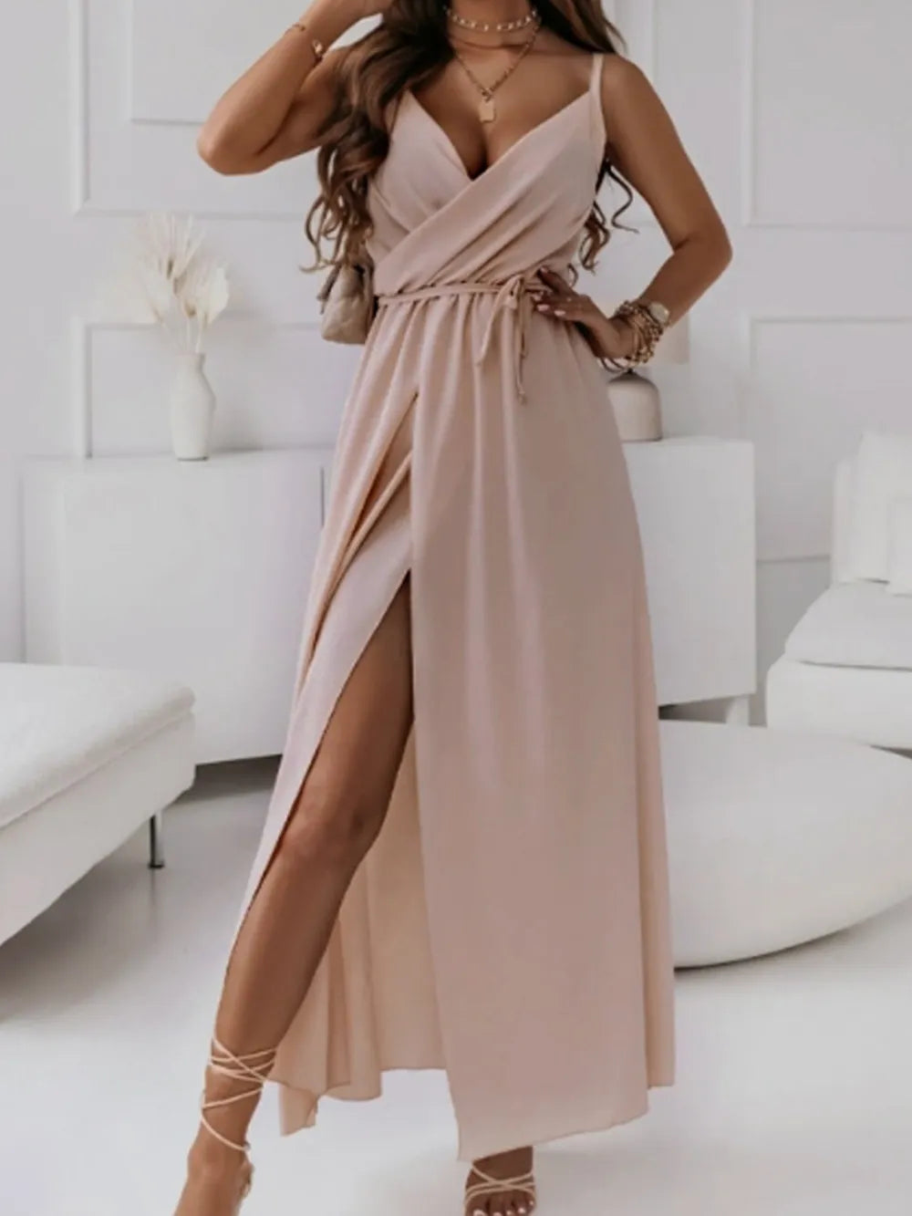 Honey tied midi cami dress elegant style