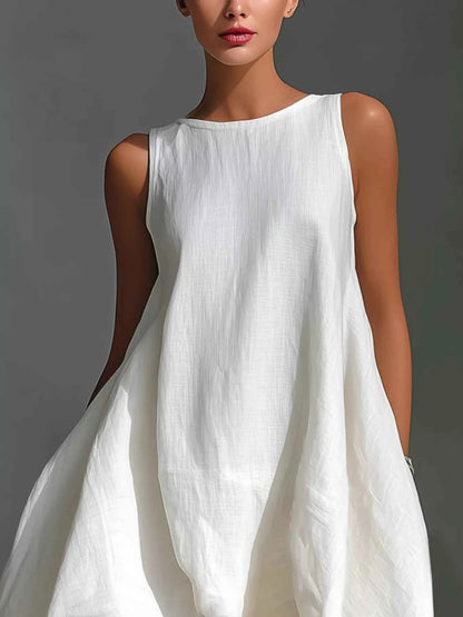 Effortlessly Chic Asymmetrical Sleeveless Dress for Any Occasion