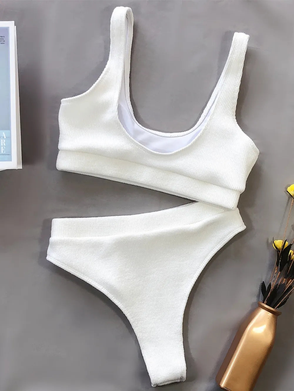 Scoop Neck Wide Strap Swim Set – Women&