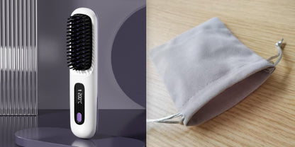 Wireless hair straightener brush for smooth hair