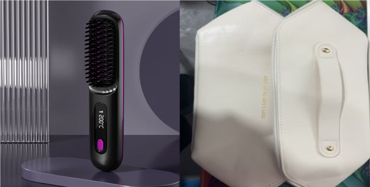 Wireless hair straightener brush for smooth hair