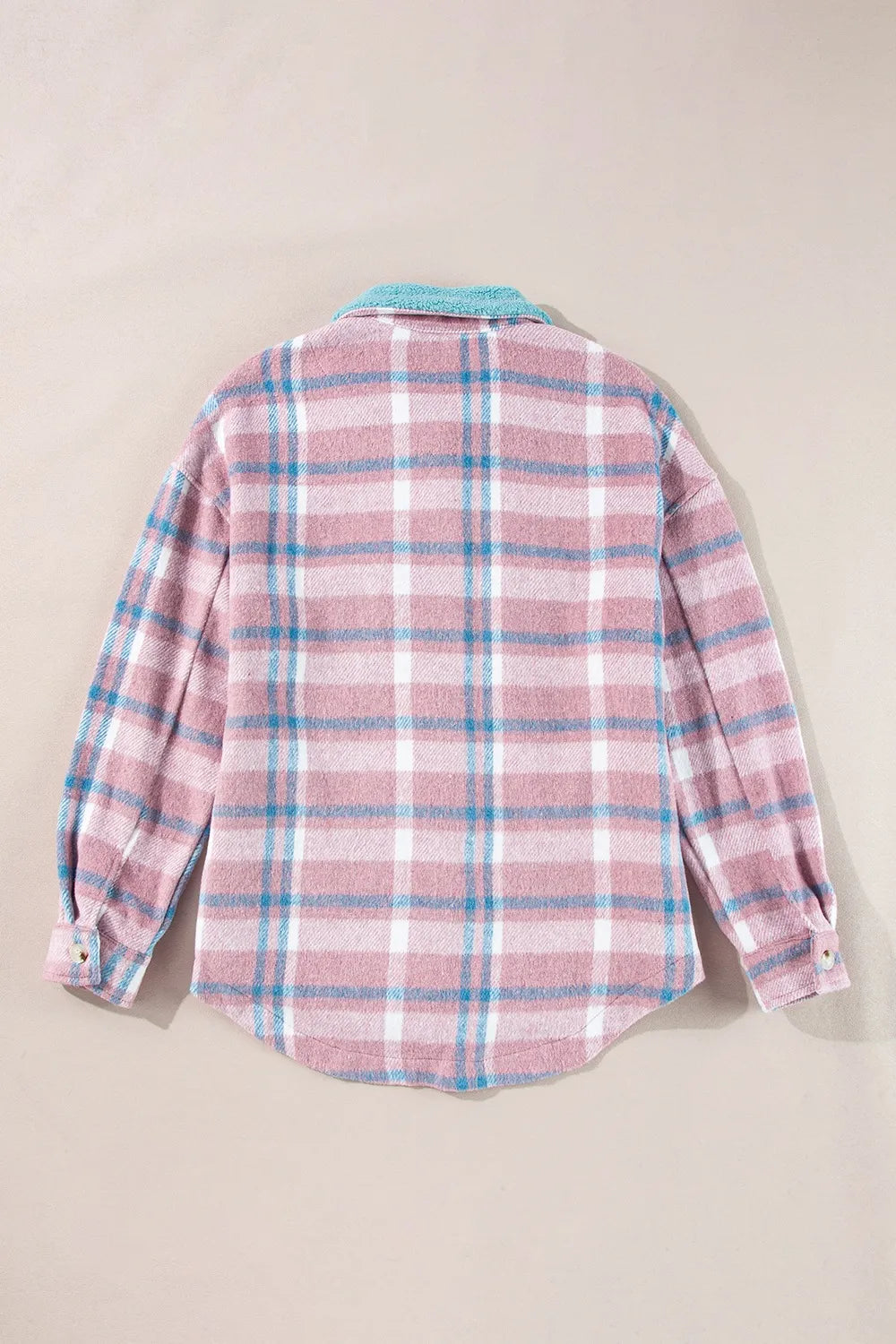 Stylish Plaid Shacket with Pockets plaid pattern
