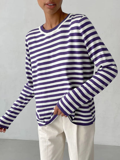 Striped Long Sleeve Sweater styled outfit