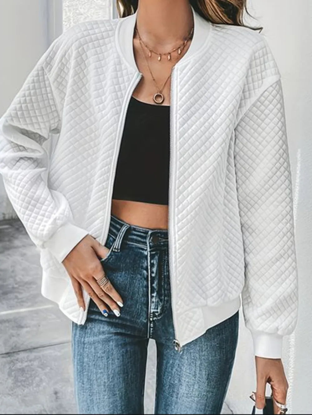 Zip Up Long Sleeve Jacket long sleeve design
