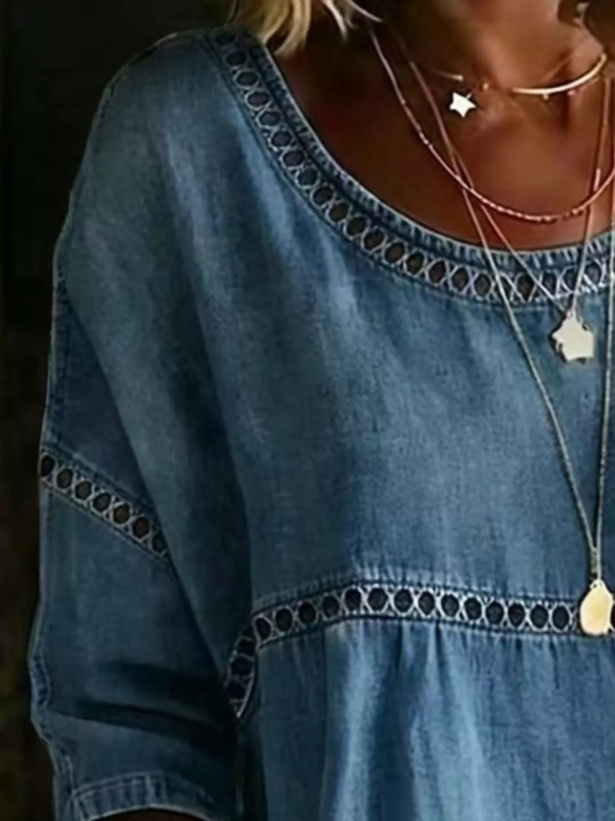 Plus Size Hollow Out Top hollow-out design