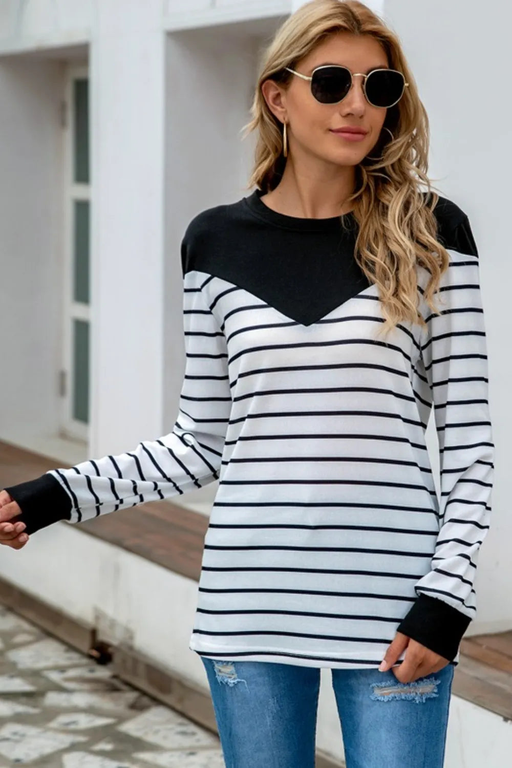 Striped Long Sleeve T-Shirt long sleeve detail