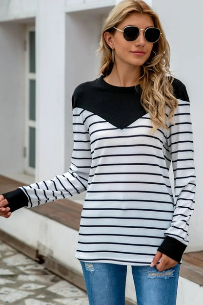 Striped Long Sleeve T-Shirt long sleeve detail