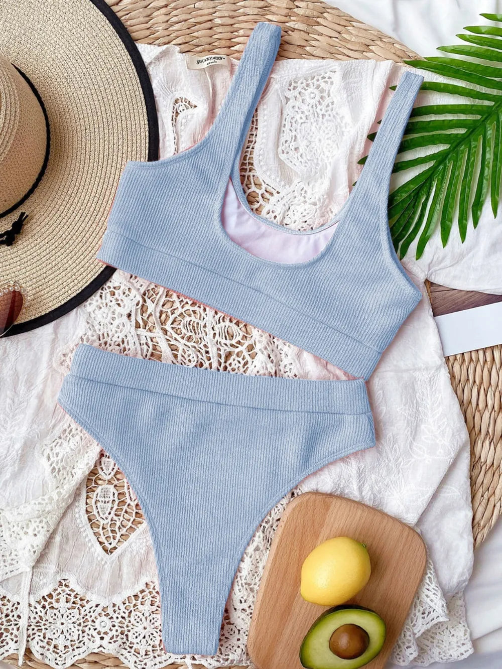 Scoop Neck Wide Strap Swim Set – Women&