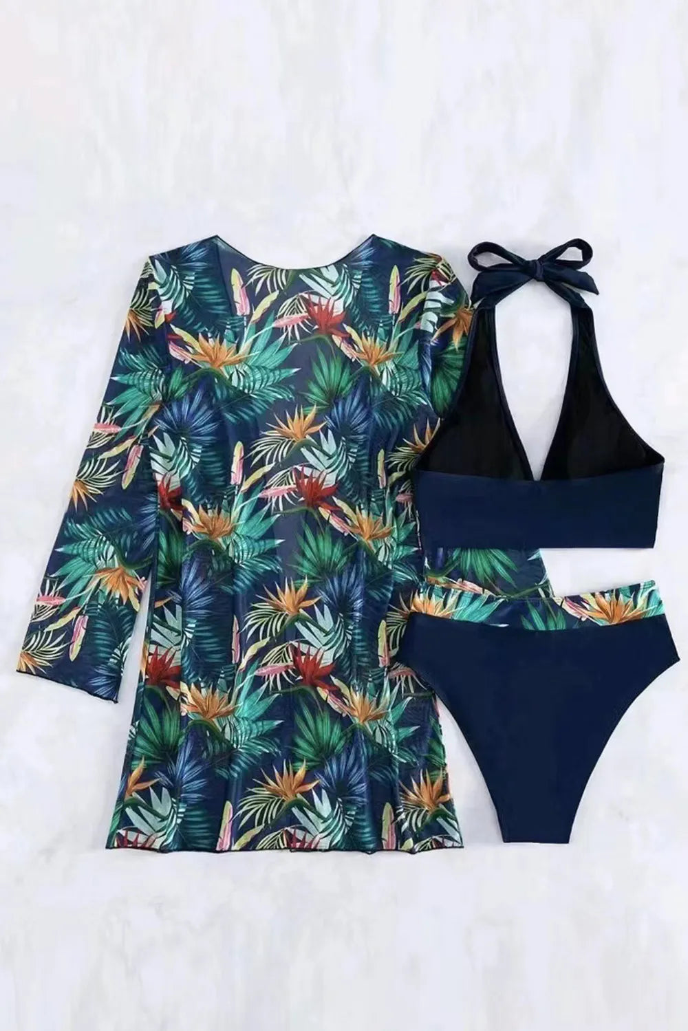 Halter Neck Three-Piece Swim Set three-piece swimwear