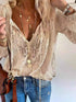 Elevate Your Style with Our Elegant Lace Tie-Neck Blouse