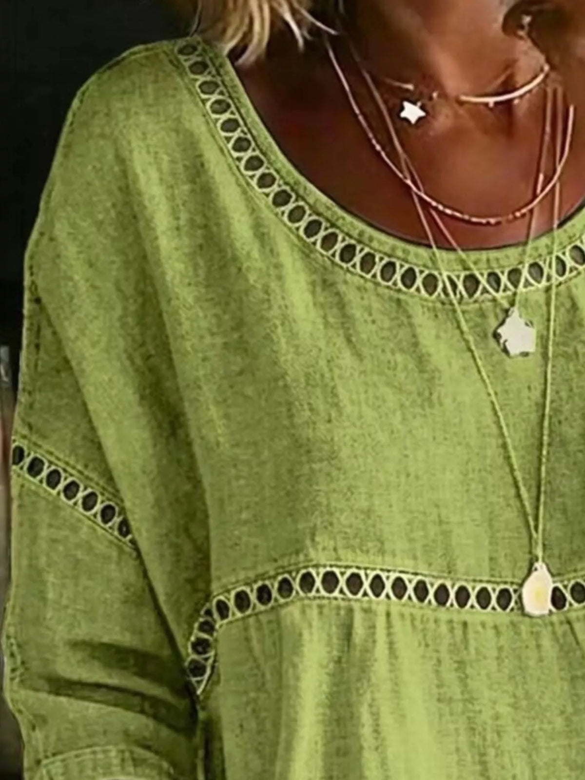 Plus Size Hollow Out Top hollow-out design