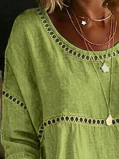 Plus Size Hollow Out Top hollow-out design