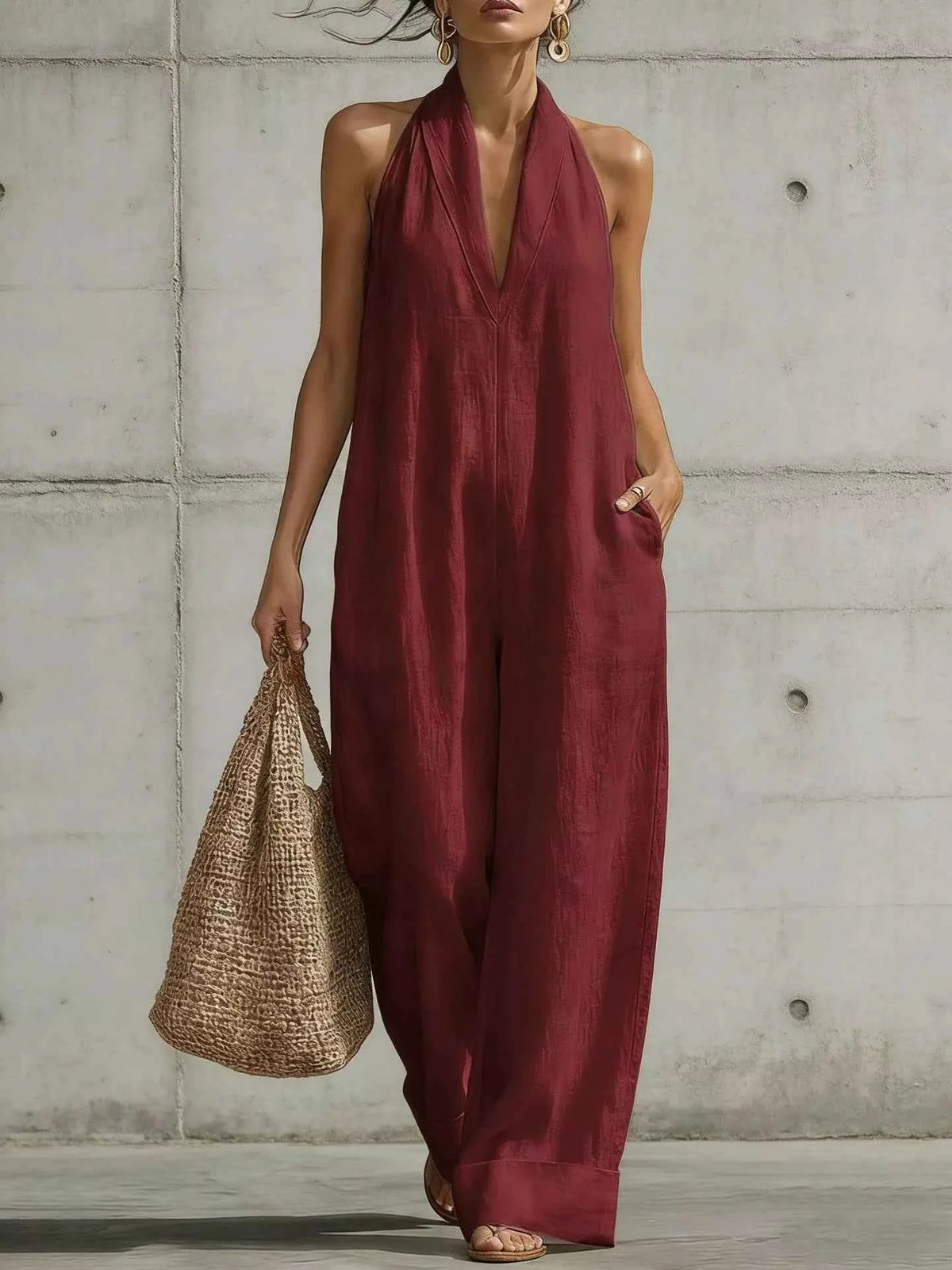 Elegant Plus Size Halter Jumpsuit: Effortless Style and Confidence for Every Occasion