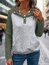 Perfee Contrast Textured Long Sleeve Sweatshirt textured design