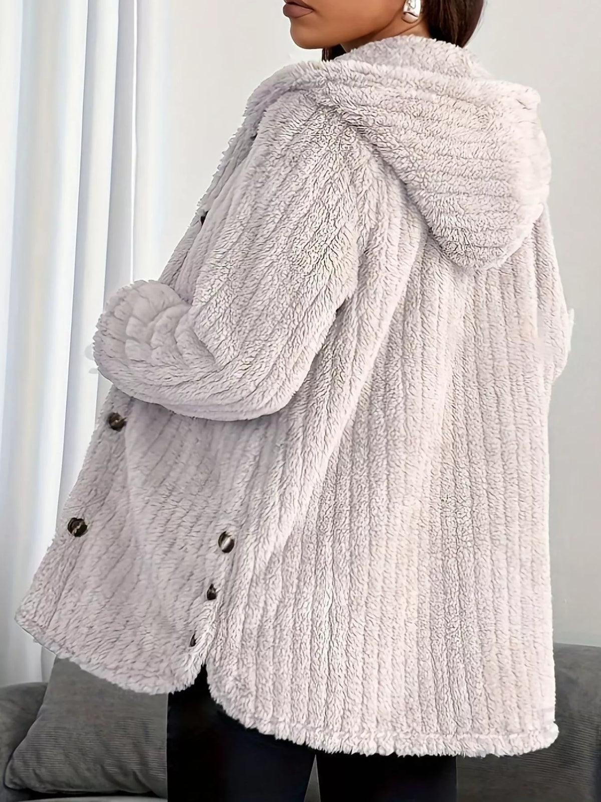 Plus Size Fleece Hooded Jacket women&