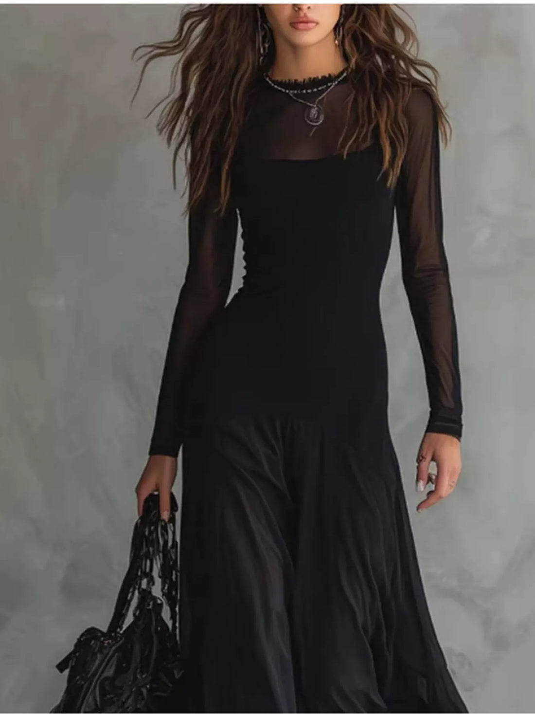 Plus Size Sheer Maxi Dress sheer design