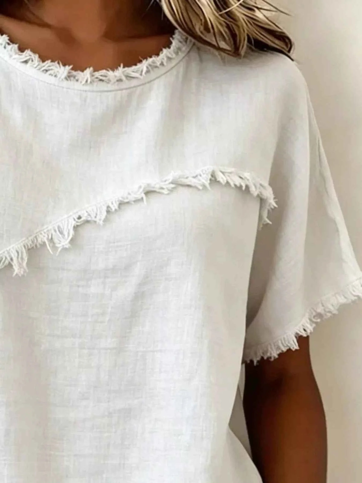 Upgrade Your Look with Our Plus Size Frayed Hem Top for Effortless Chic