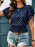 Elevate Your Wardrobe with the Polka Dot Ruffle Sleeve Blouse