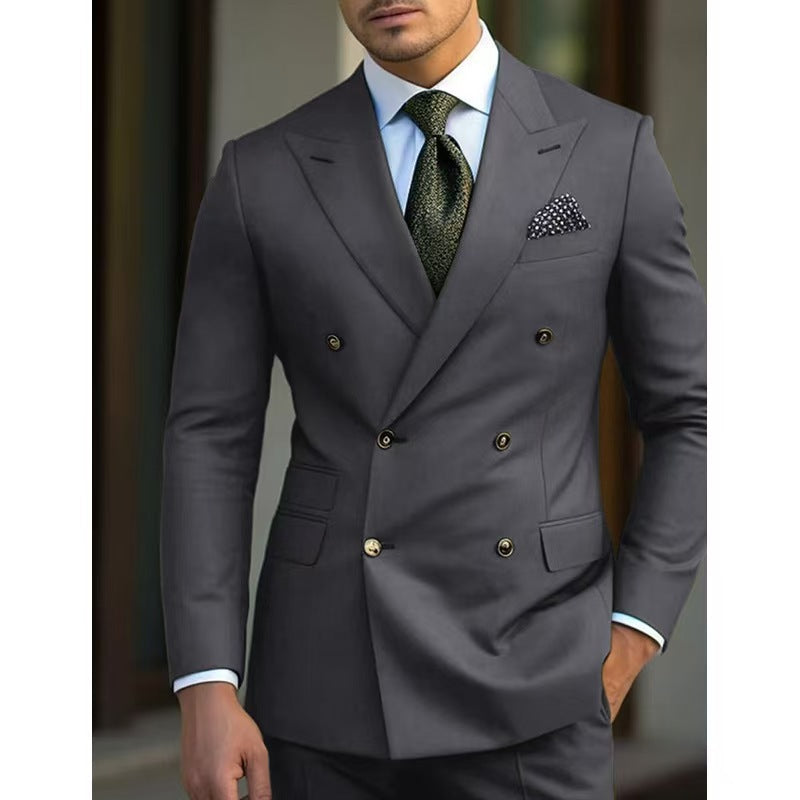 Mens suit set worn by a man, showcasing a polished look for business and smart-casual occasions.