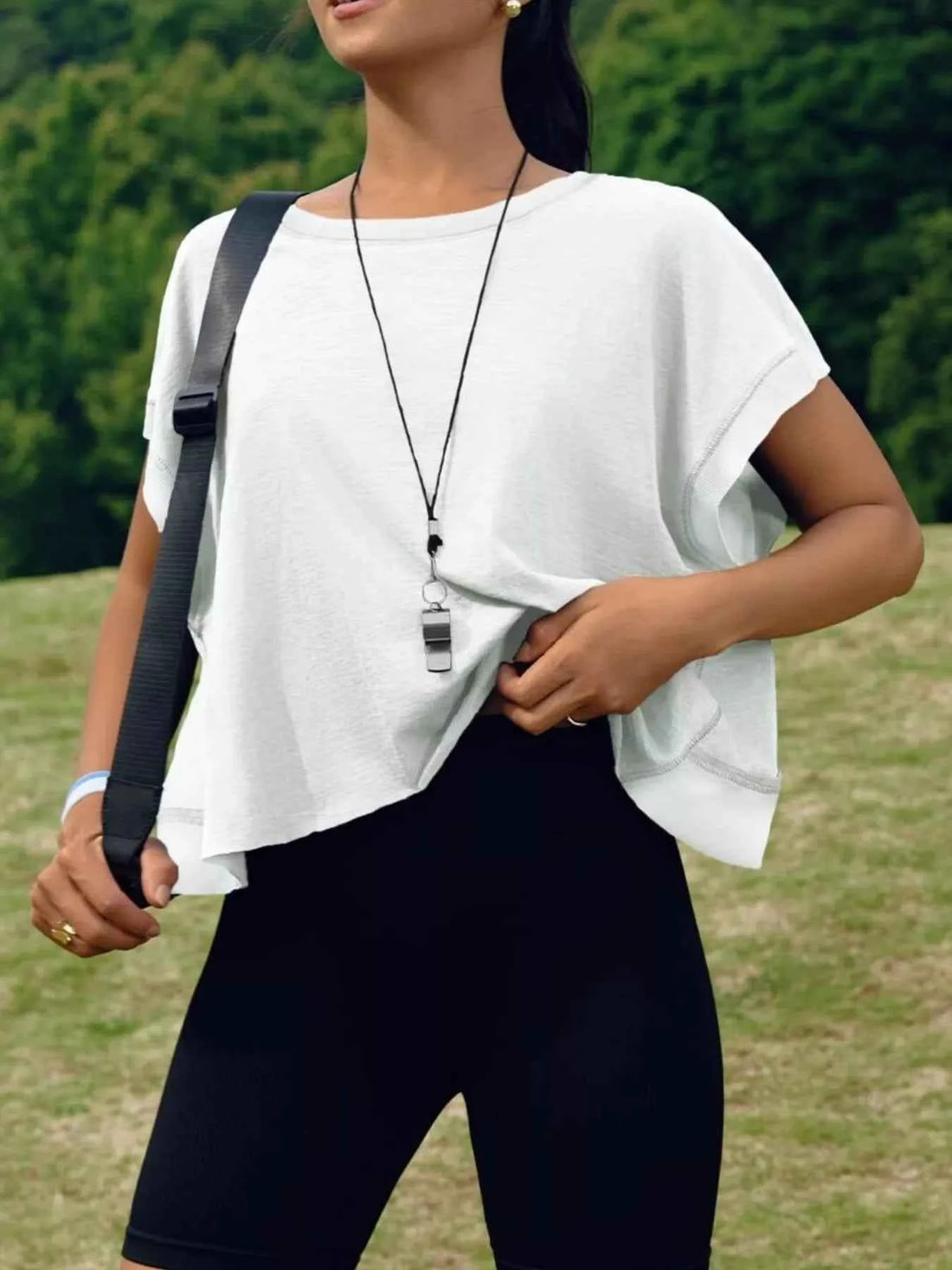 Stylish Cutout Back Short Sleeve T-Shirt for Effortless Chic