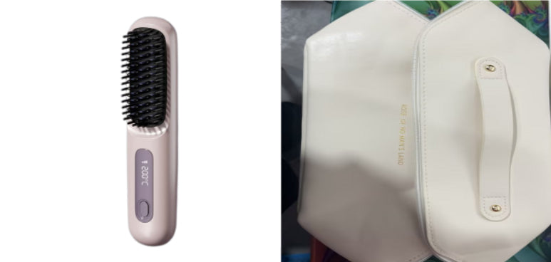 Wireless hair straightener brush for smooth hair