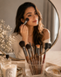 Complete makeup brush set for face and eye makeup